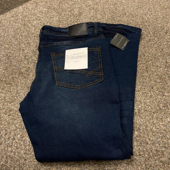 Eddie Bauer Jeans Mens 38x30 Slim Fit Flex Stretch Straight Leg Dark Wash NWT - Picture 4 of 16